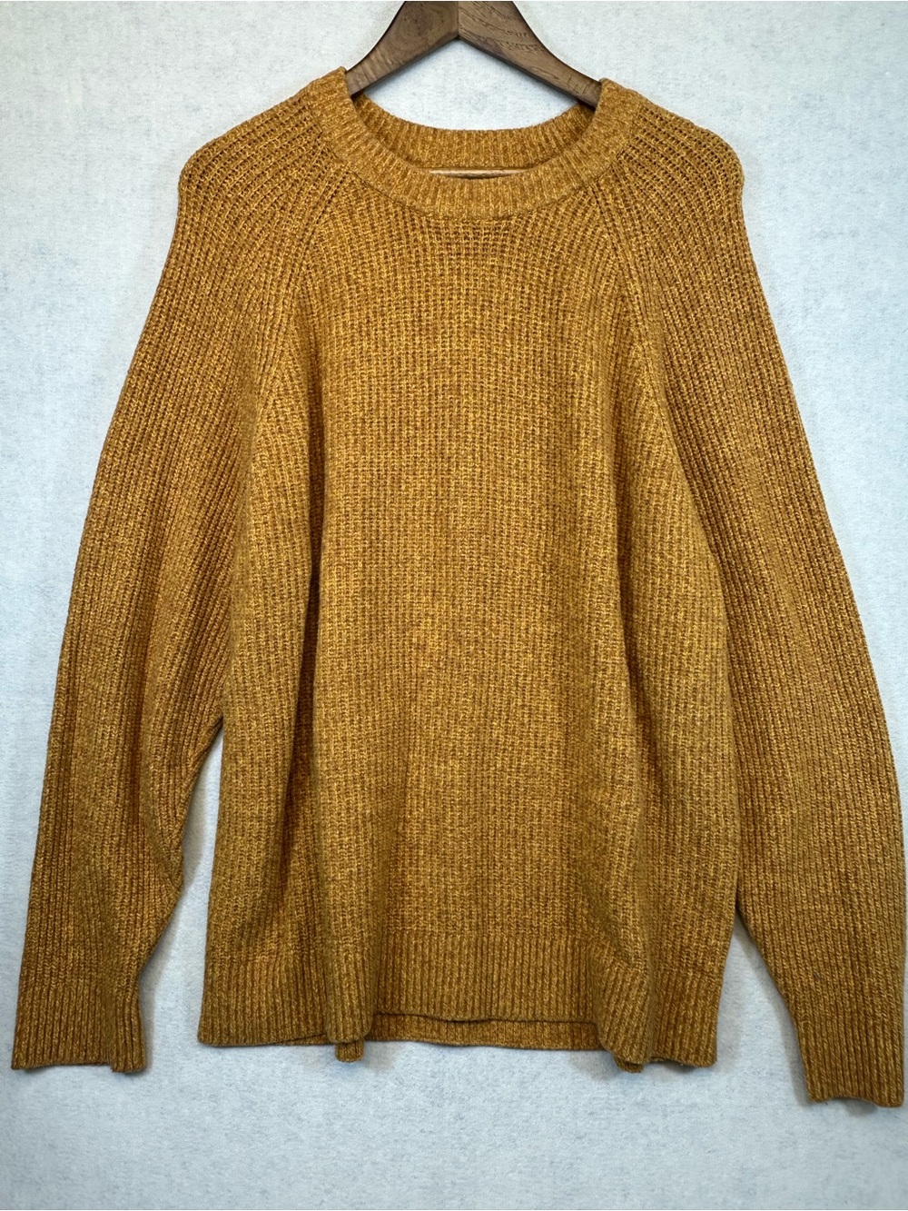 Abercrombie & Fitch Mustard Chunky Knit Sweater XL Cozy Oversized